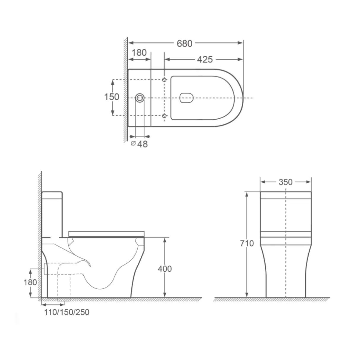 Vasile V519 Toilet Bowl - view 2